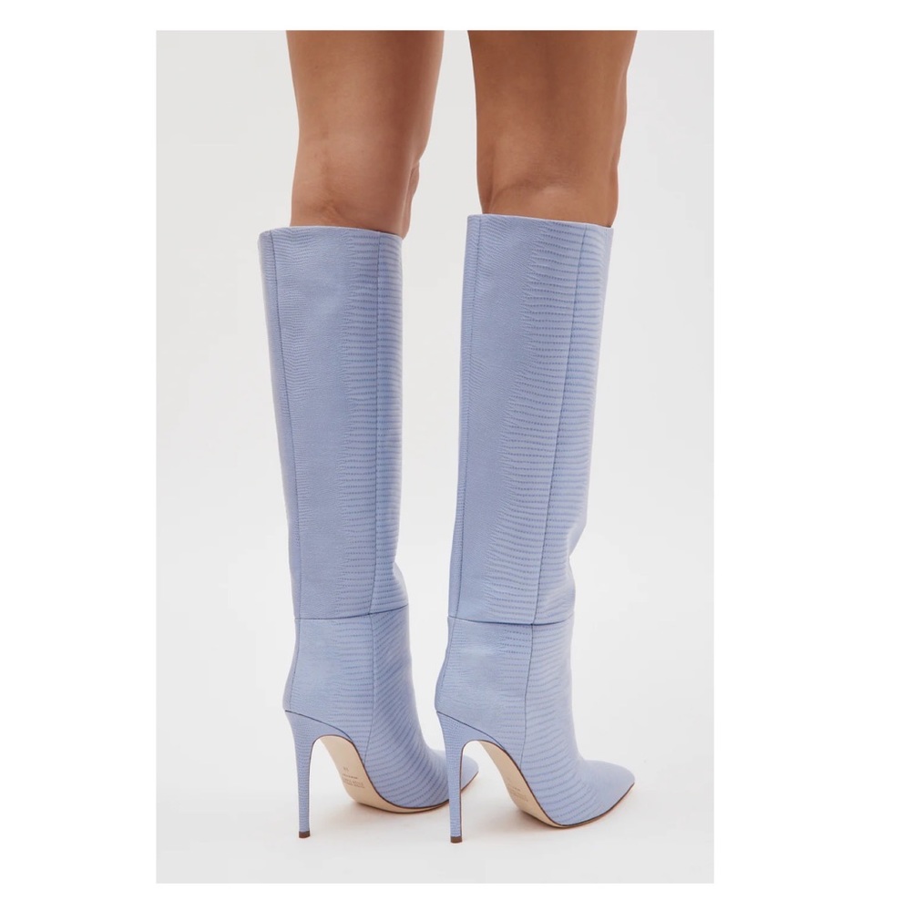 New PARIS TEXAS Snakeskin Effect Leather Boots Denim 38 they run small - Picture 7 of 12